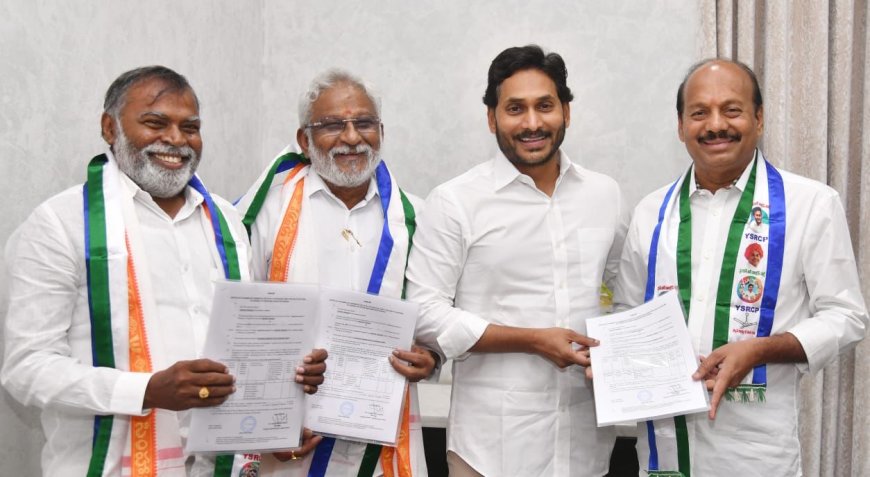 సీఎం జగన్ ను కలిసిన వైయస్సార్ సీపీ రాజ్యసభ అభ్యర్థులు