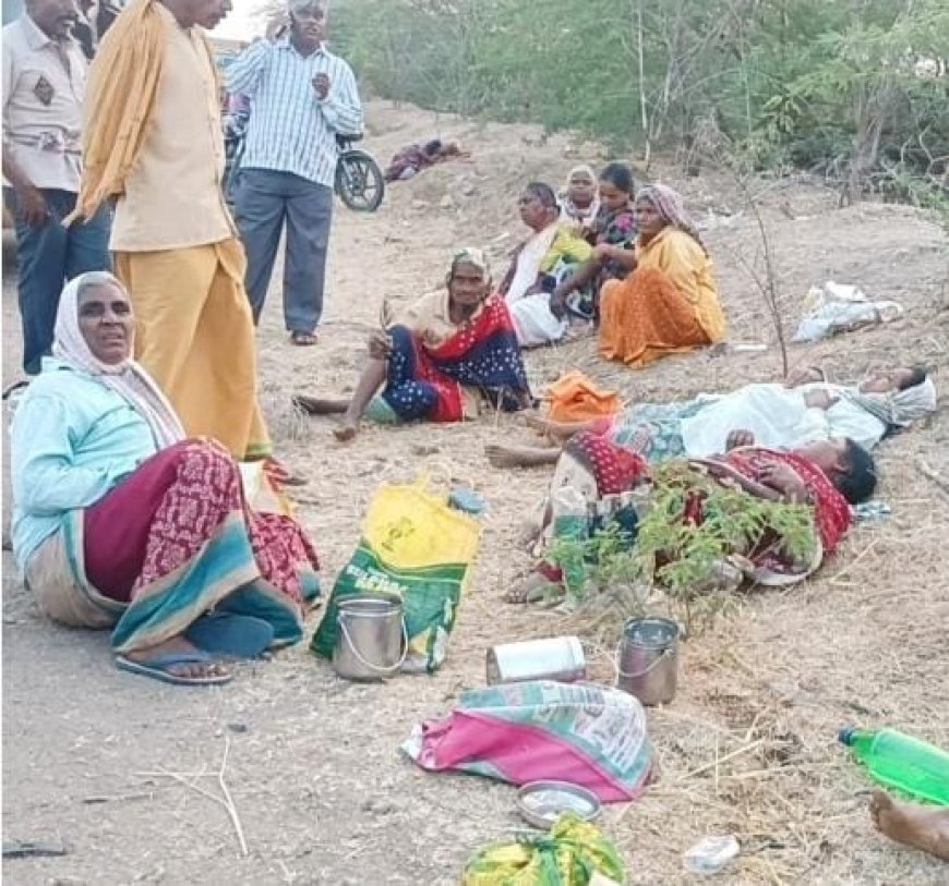 వ్యవసాయ కూలీలతో వెళుతున్న వాహనం బోల్తా