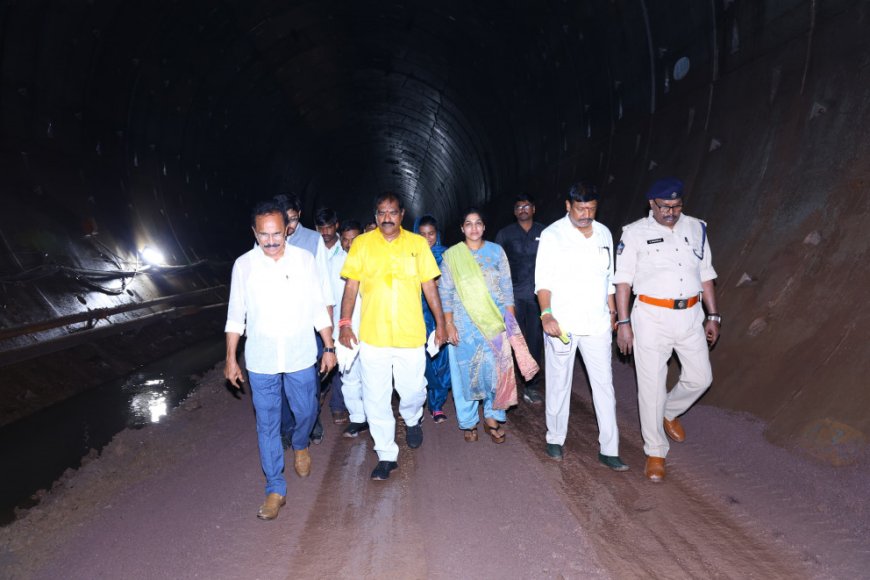 వెలుగొండ ప్రాజెక్ట్ సొరంగం పరిశీలించిన మంత్రి నిమ్మల